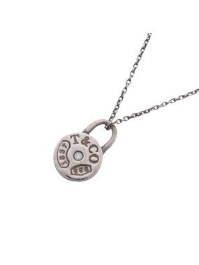 Tiffany & Co Necklace 1837 Round Rock 925 Sterling Silver Diamond